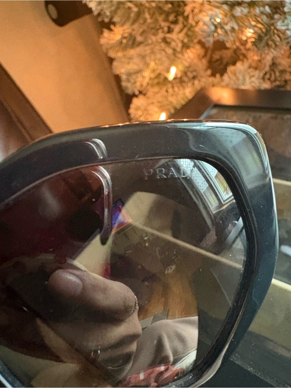 Prada Oversized Cat Eye Sunglasses in Black - Picture 7 of 8